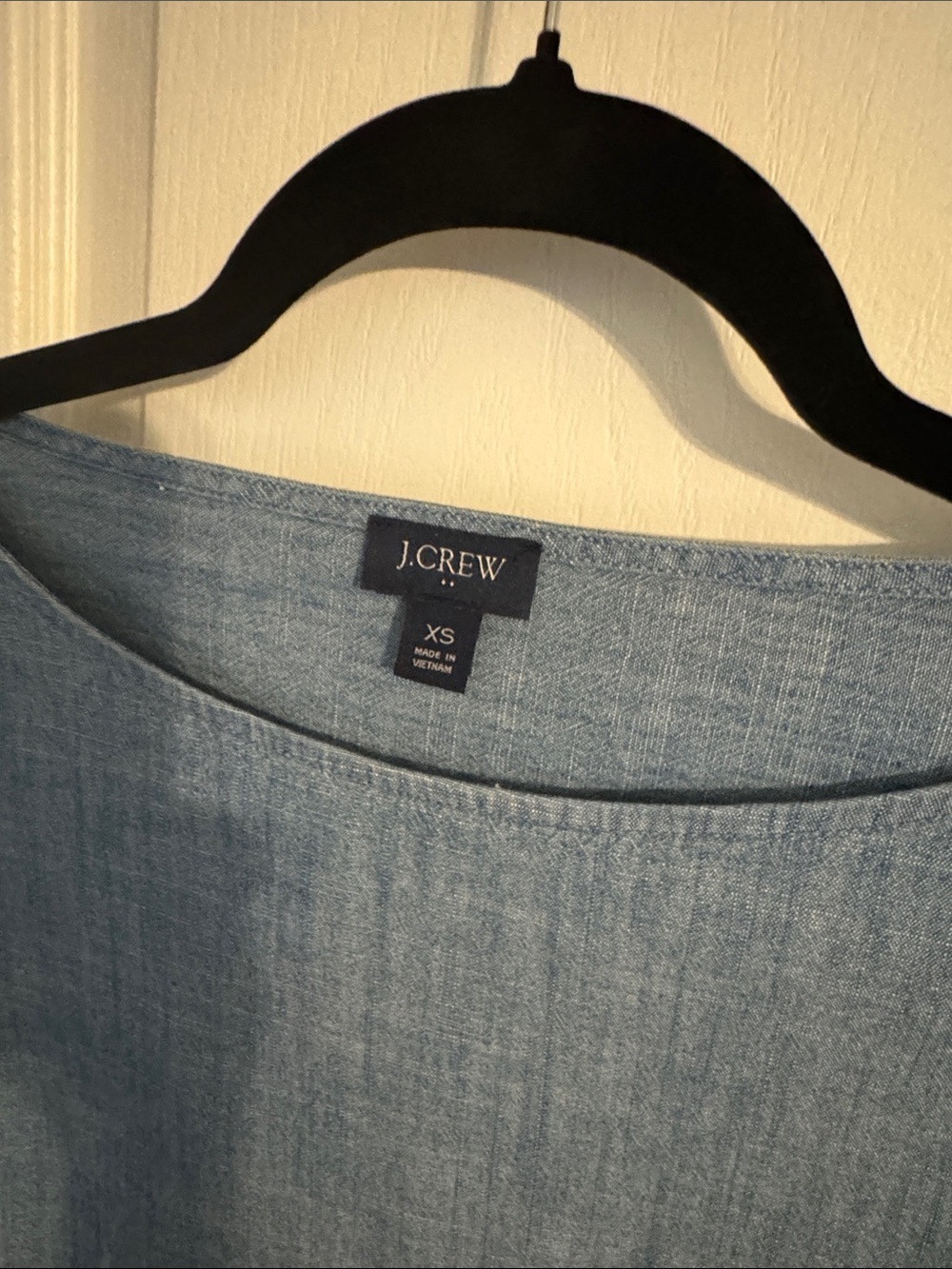 J. Crew Chambray Scoop Neck Top in Light Blue - Picture 2 of 3